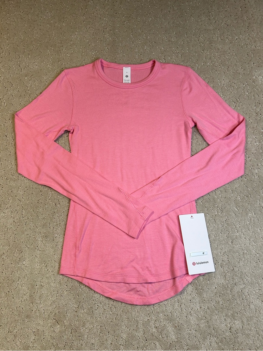 NWT Lululemon Hold Tight Long-Sleeve Super Soft Shirt Candy Cloud Size 2, $ 68